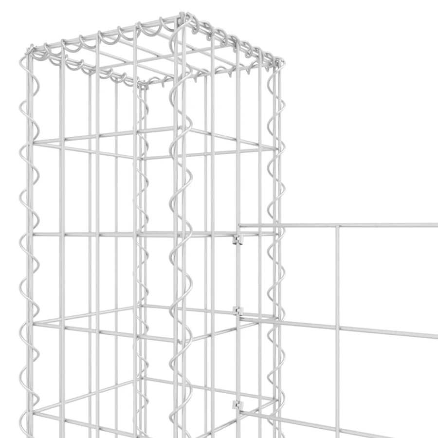 Schanskorf U-vormig met 3 palen 260x20x200 cm ijzer 260 x 20 x 200 cm