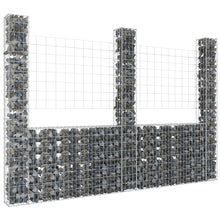 Schanskorf U-vormig met 3 palen 260x20x200 cm ijzer 260 x 20 x 200 cm