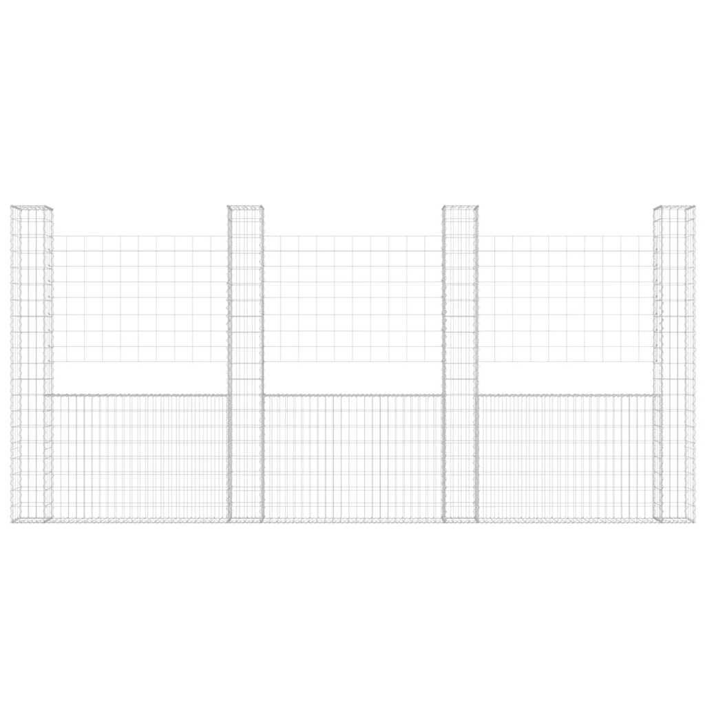 Schanskorf U-Vormig Met 4 Palen Ijzer 380 x 20 x 200 cm