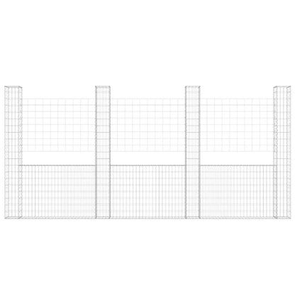 Schanskorf U-Vormig Met 4 Palen Ijzer 380 x 20 x 200 cm