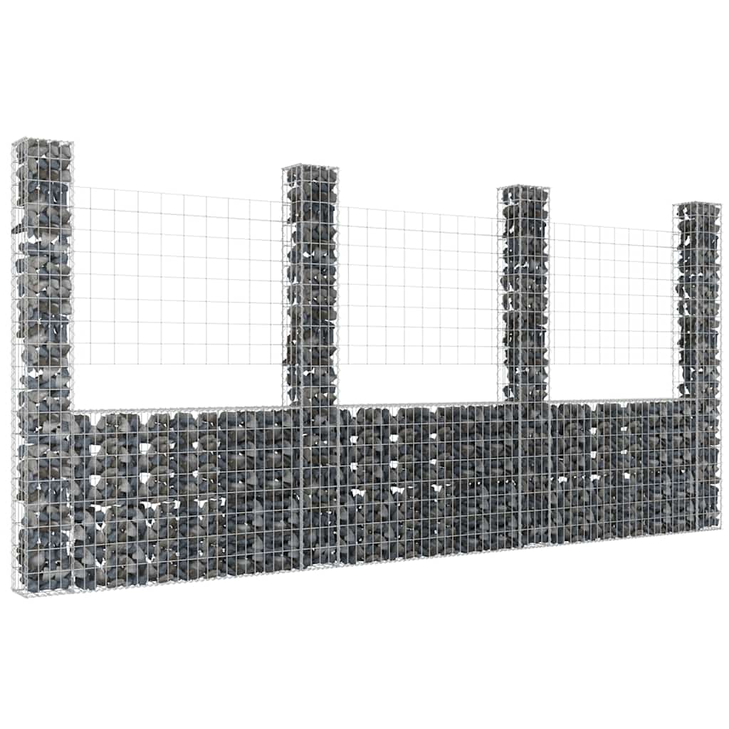 Schanskorf U-Vormig Met 4 Palen Ijzer 380 x 20 x 200 cm