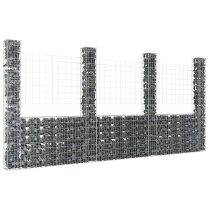 Schanskorf U-Vormig Met 4 Palen Ijzer 380 x 20 x 200 cm