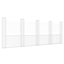 Schanskorf U-vormig met 5 palen 500x20x200 cm ijzer 500 x 20 x 200 cm