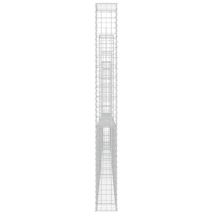 Schanskorf U-vormig met 5 palen 500x20x200 cm ijzer 500 x 20 x 200 cm