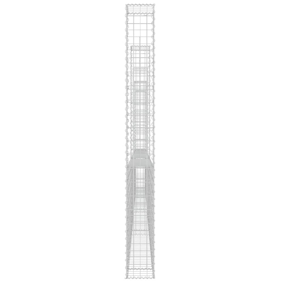 Schanskorf U-vormig met 5 palen 500x20x200 cm ijzer 500 x 20 x 200 cm