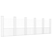 Schanskorf U-vormig met 6 palen 620x20x200 cm ijzer 620 x 20 x 200 cm