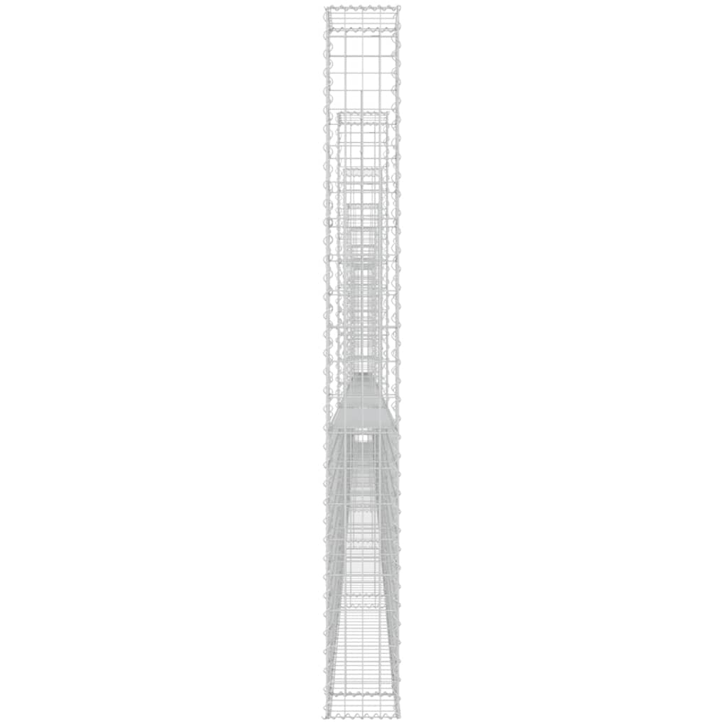 Schanskorf U-vormig met 8 palen 860x20x200 cm ijzer 860 x 20 x 200 cm