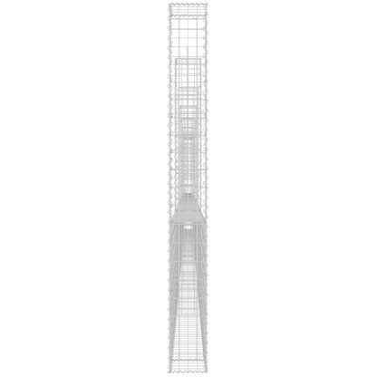 Schanskorf U-vormig met 8 palen 860x20x200 cm ijzer 860 x 20 x 200 cm