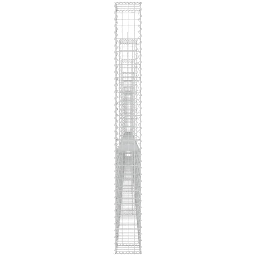 Schanskorf U-vormig met 8 palen 860x20x200 cm ijzer 860 x 20 x 200 cm