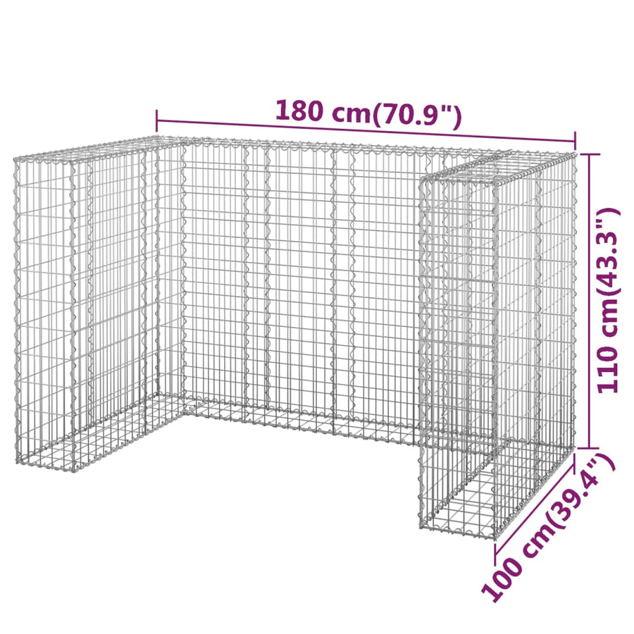 Schanskorf Voor Containers Gegalvaniseerd Staal 180 x 100 x 110 cm