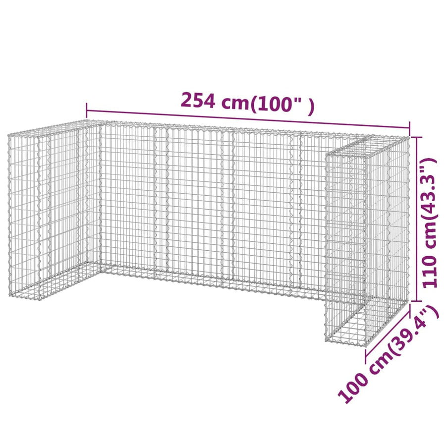 Schanskorf Voor Containers Gegalvaniseerd Staal 254 x 100 x 110 cm