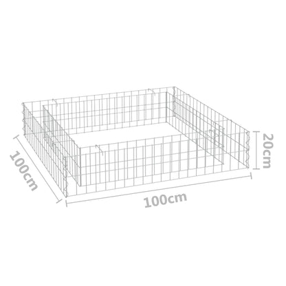 Gabion Plantenbak Verhoogd Gegalvaniseerd Staal 100 x 100 x 20 cm