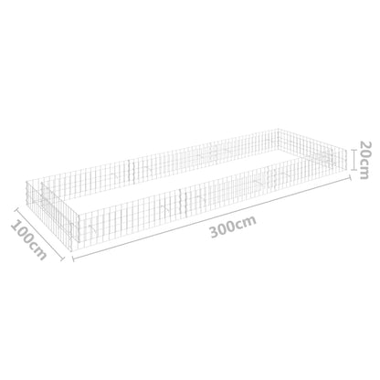 Gabion Plantenbak Verhoogd Gegalvaniseerd Staal 300 x 100 x 20 cm
