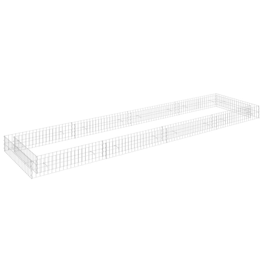 Gabion Plantenbak Verhoogd Gegalvaniseerd Staal 400 x 100 x 20 cm