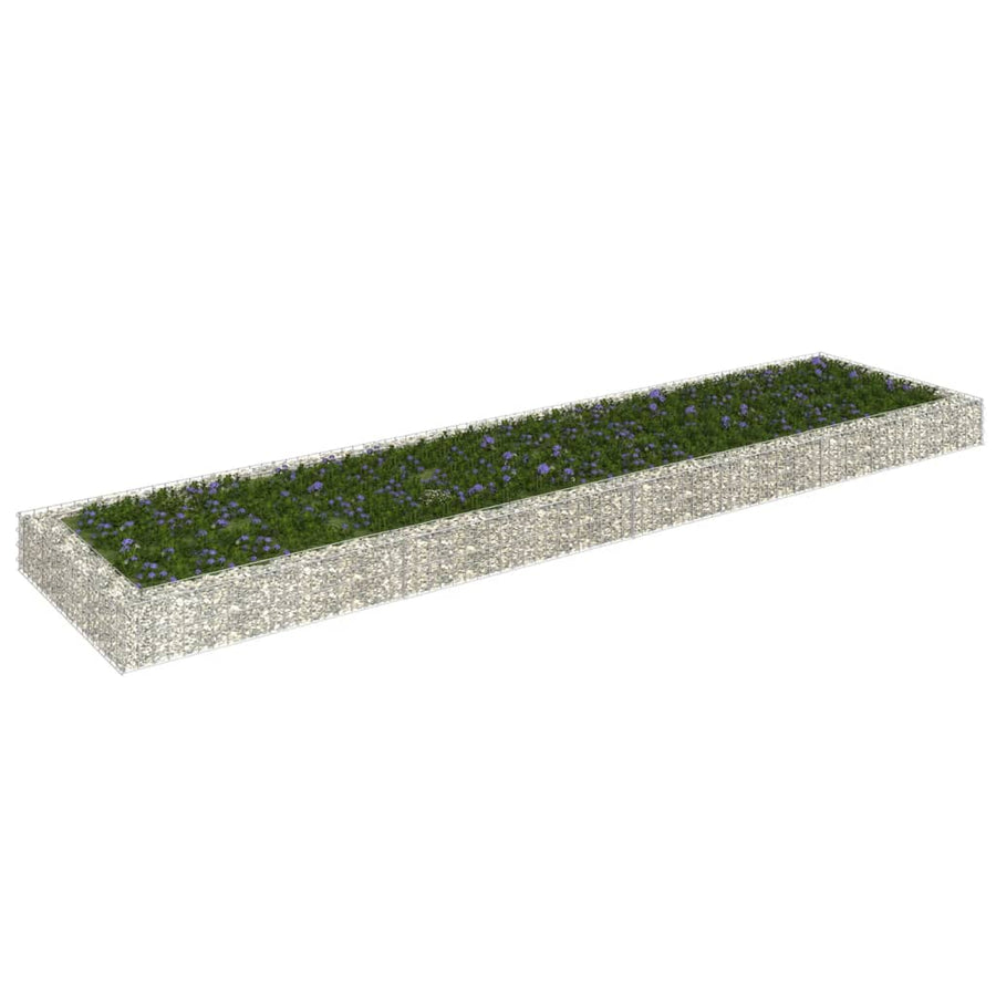 Gabion Plantenbak Verhoogd Gegalvaniseerd Staal 400 x 100 x 20 cm