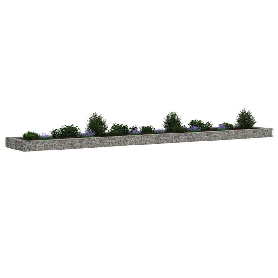 Gabion Plantenbak Verhoogd Gegalvaniseerd Staal 600 x 100 x 20 cm
