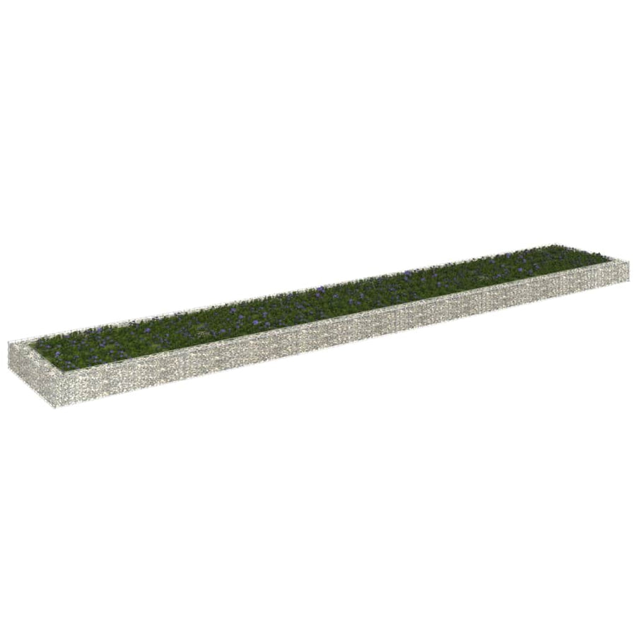Gabion Plantenbak Verhoogd Gegalvaniseerd Staal 600 x 100 x 20 cm