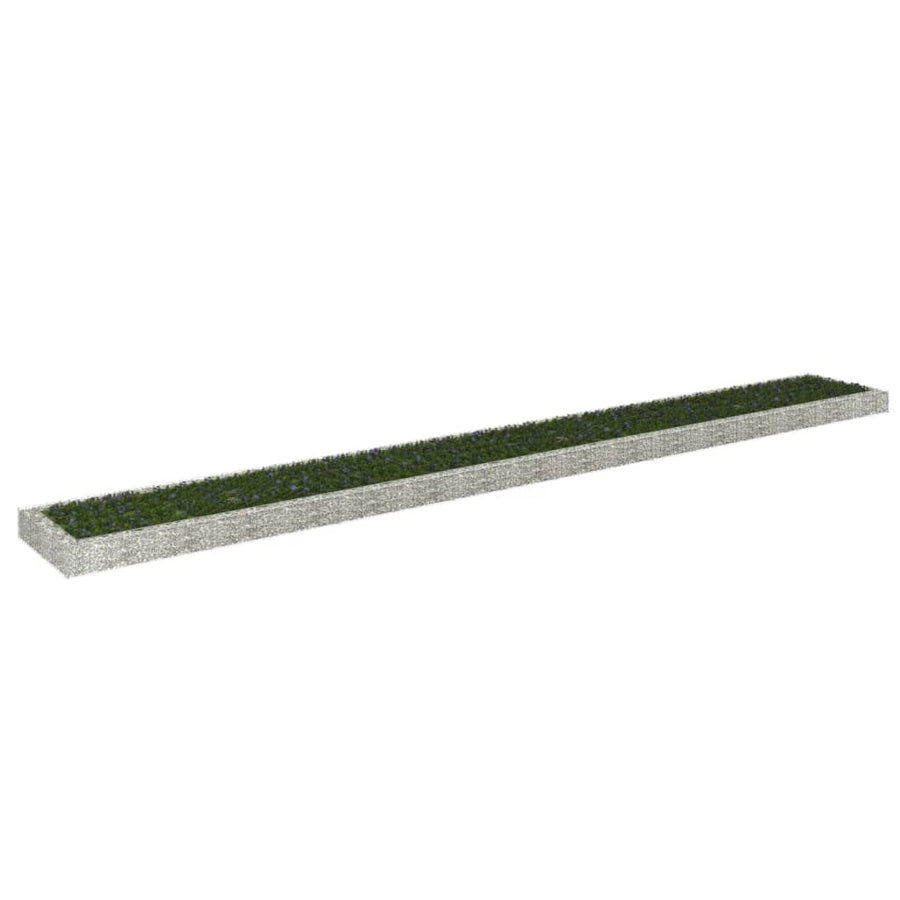 Gabion Plantenbak Verhoogd Gegalvaniseerd Staal 800 x 100 x 20 cm
