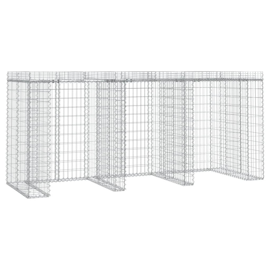 Schanskorf Voor Vuilnisbak 270X91X120 Cm Gegalvaniseerd Ijzer 3 containers