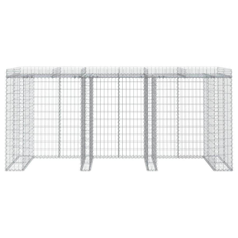 Schanskorf Voor Vuilnisbak 270X91X120 Cm Gegalvaniseerd Ijzer 3 containers
