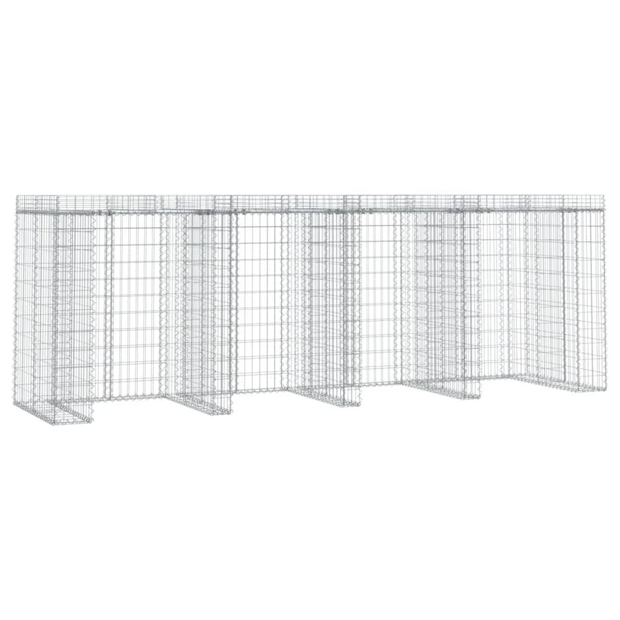 Schanskorf Voor Vuilnisbak 350X91X120 Cm Gegalvaniseerd Ijzer 4 containers
