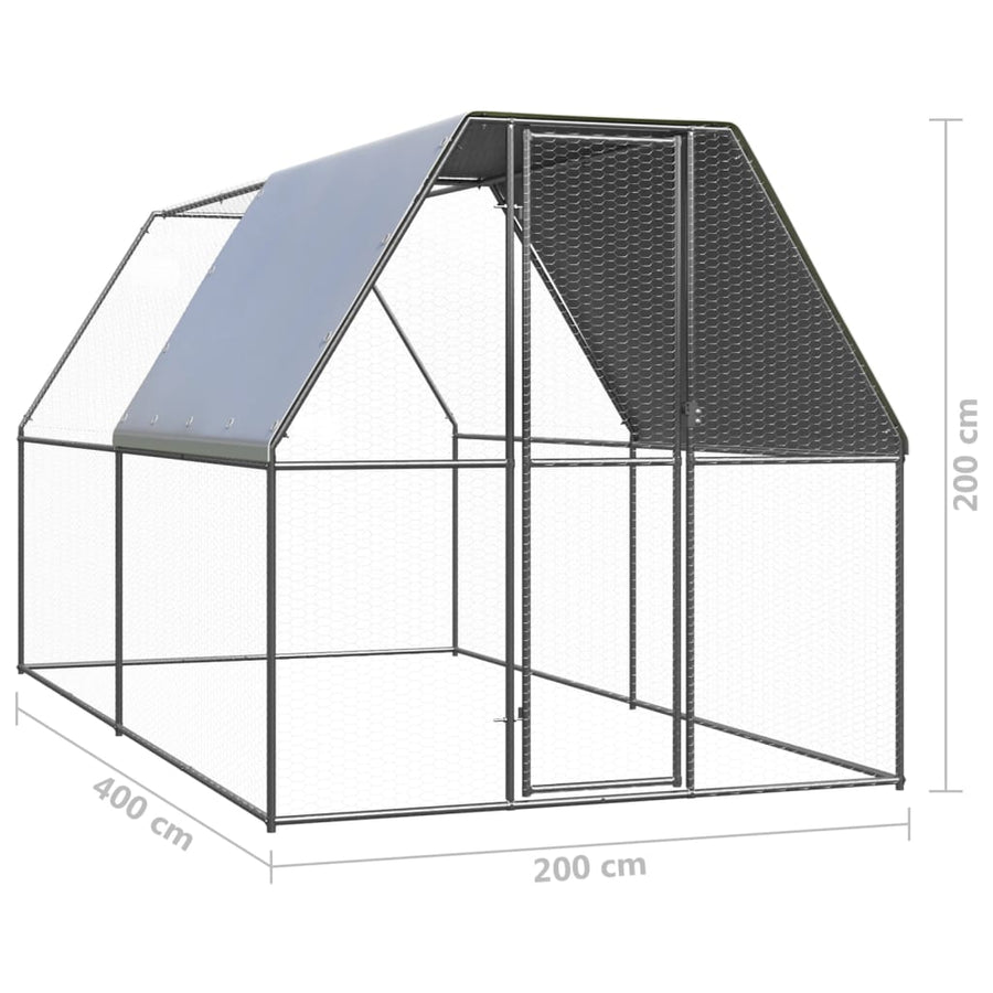 Kippenhok Gegalvaniseerd Staal 2 x 4 x 2 m