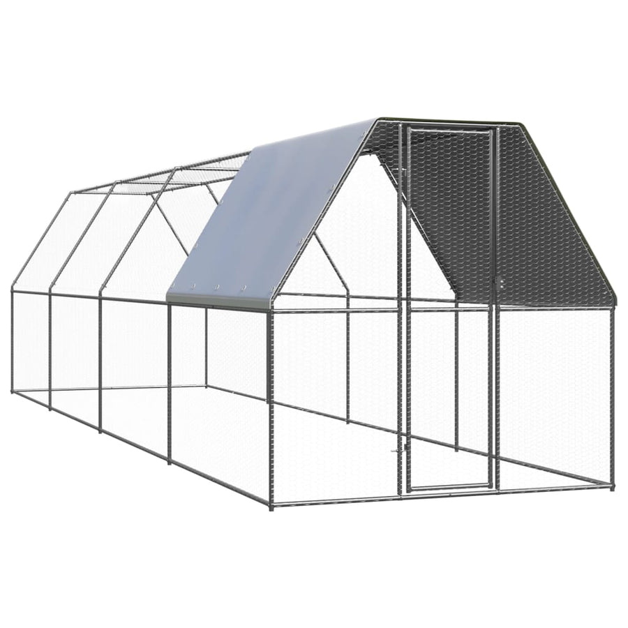 Kippenhok Gegalvaniseerd Staal 2 x 8 x 2 m