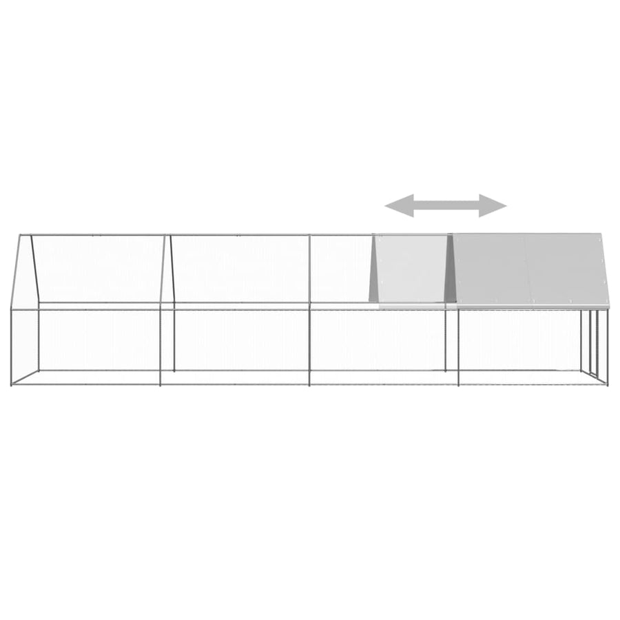 Kippenhok Gegalvaniseerd Staal 2 x 8 x 2 m