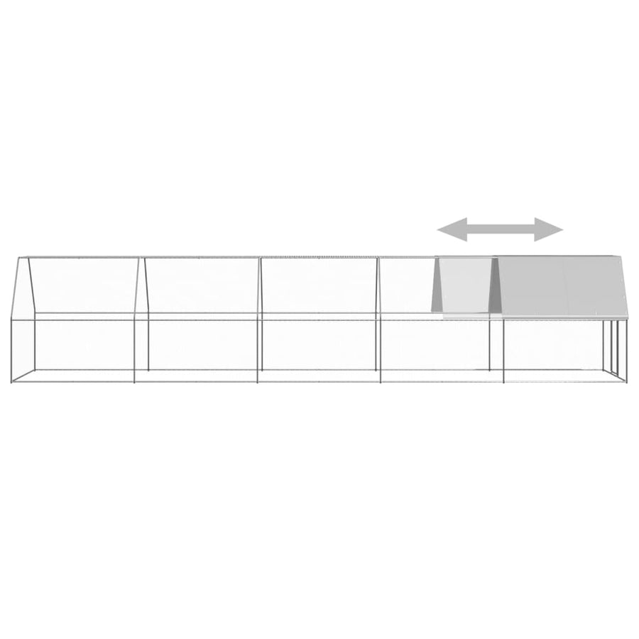 Kippenhok Gegalvaniseerd Staal 2 x 10 x 2 m