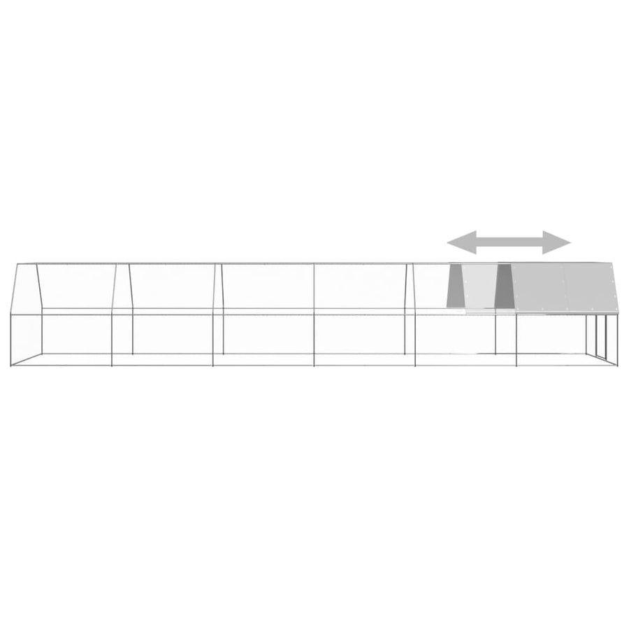 Kippenhok Gegalvaniseerd Staal 3 x 12 x 2 m