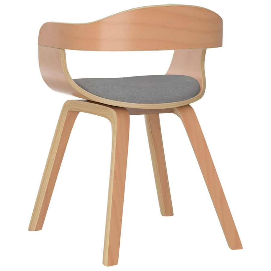 Eetkamerstoel Gebogen Hout En Stof 1 Taupe