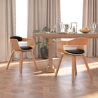 Dining chairs 2 pcs bent wood and black faux leather