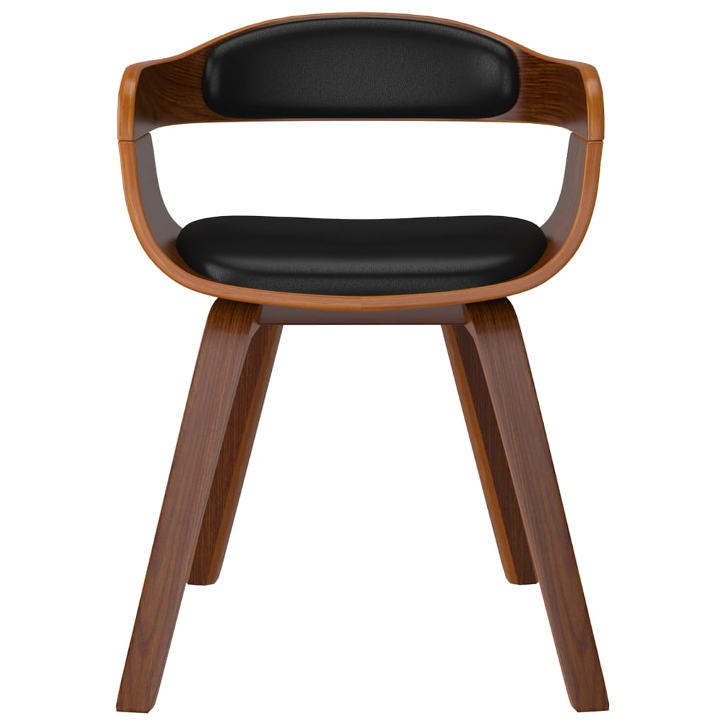 Eetkamerstoelen 4 st gebogen hout en kunstleer zwart