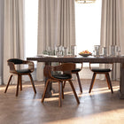 Dining chairs 4 pcs bent wood and faux leather black