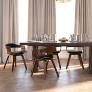 Eetkamerstoelen 4 st gebogen hout kunstleer zwart 49x51x70 cm