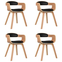 Eetkamerstoelen 4 st gebogen hout en kunstleer zwart