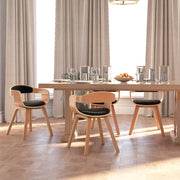 Eetkamerstoelen 4 st gebogen hout kunstleer zwart
