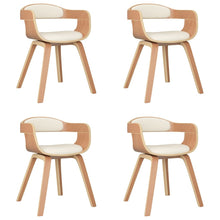 Eetkamerstoelen Gebogen Hout En Kunstleer Kleurig 4 Crème en lichtbruin