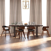 Eetkamerstoelen 6 st gebogen hout kunstleer zwart