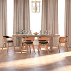 Dining chairs 6 pcs bent wood and black faux leather