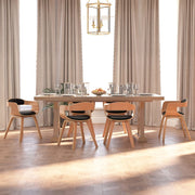 Eetkamerstoelen 6 st gebogen hout kunstleer zwart 49x51x70 cm
