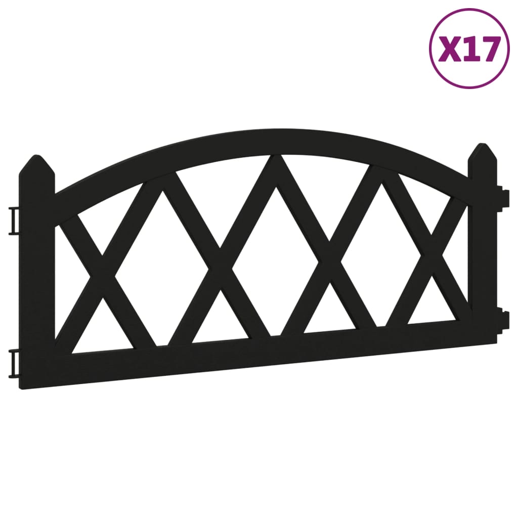 Gazonranden 17 st 10 m polypropeen zwart Zwart