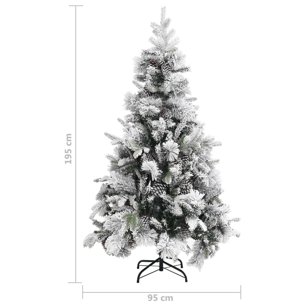 Kerstboom Met Dennenappels En Sneeuw 95 Cm Pvc En Pe 195 x 95 cm