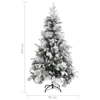 Kerstboom Met Dennenappels En Sneeuw 95 Cm Pvc En Pe 195 x 95 cm