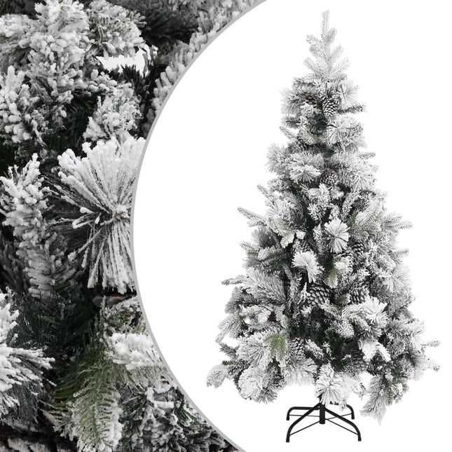 Kerstboom Met Dennenappels En Sneeuw 225 Cm Pvc En Pe 225 x 110 cm