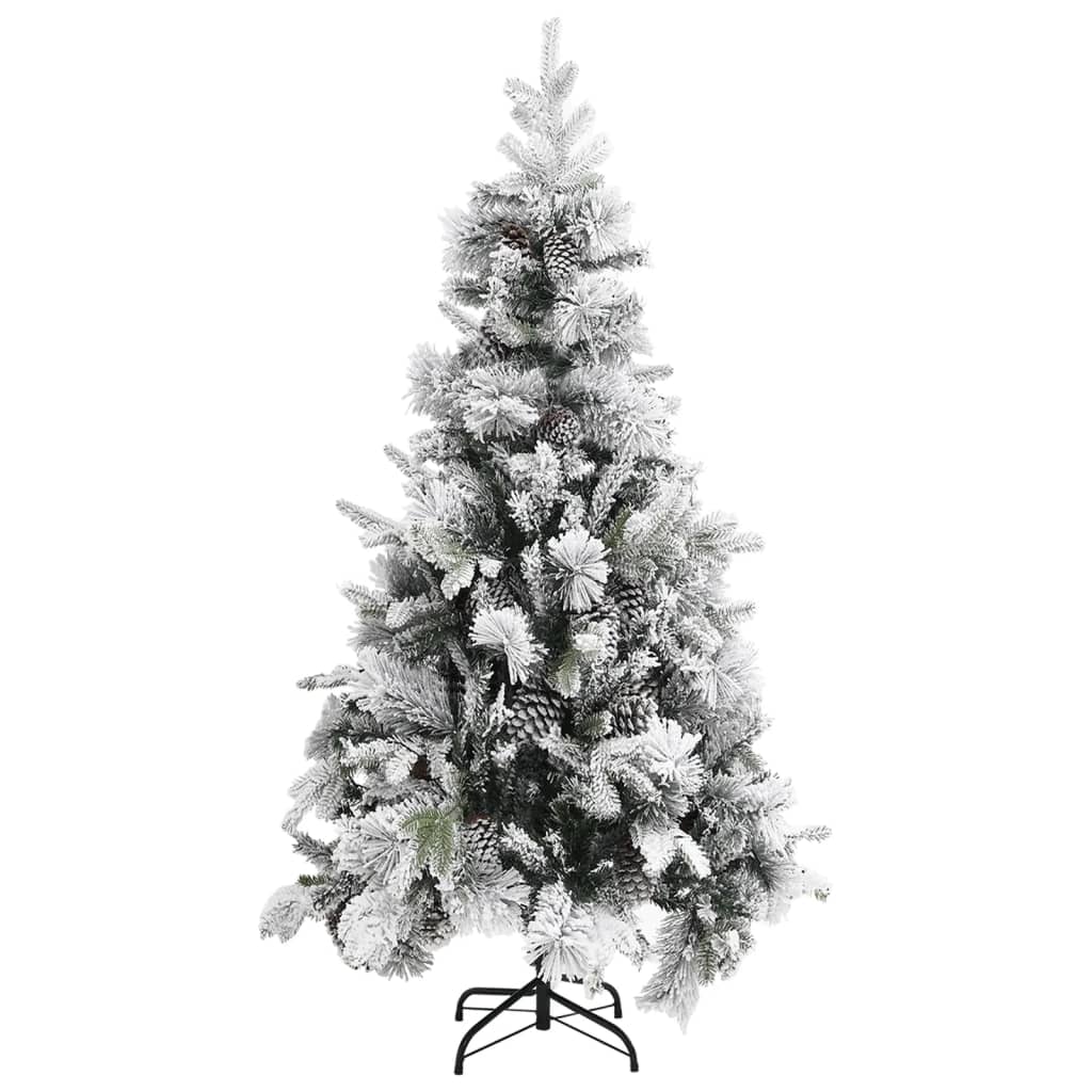 Kerstboom Met Dennenappels En Sneeuw 225 Cm Pvc En Pe 225 x 110 cm