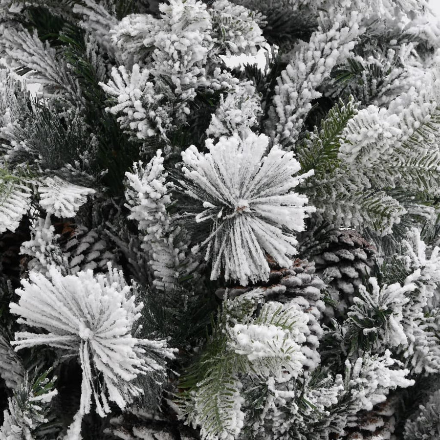 Kerstboom Met Dennenappels En Sneeuw 225 Cm Pvc En Pe 225 x 110 cm