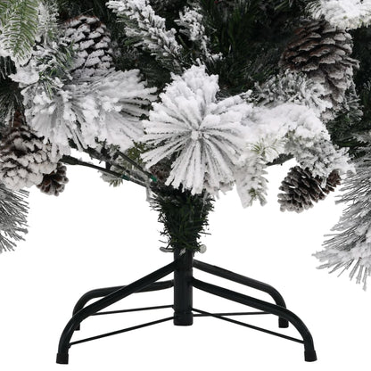 Kerstboom Met Dennenappels En Sneeuw 225 Cm Pvc En Pe 225 x 110 cm