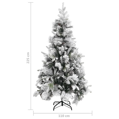Kerstboom Met Dennenappels En Sneeuw 225 Cm Pvc En Pe 225 x 110 cm