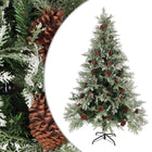 Kerstboom Met Dennenappels 20 Cm Pvc En Pe Groen En Wit 120 x 65 cm